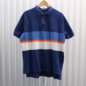 Polo Ralph Lauren  Blue Orange White Stripe Polo Shirt Men Size XL